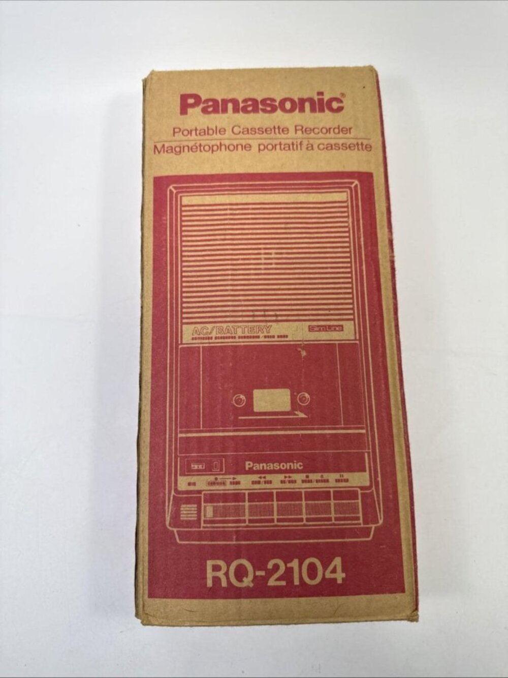 Vtg Panasonic RQ-2104 Slimline Portable Cassette Player Recorder In Box WORKS J3